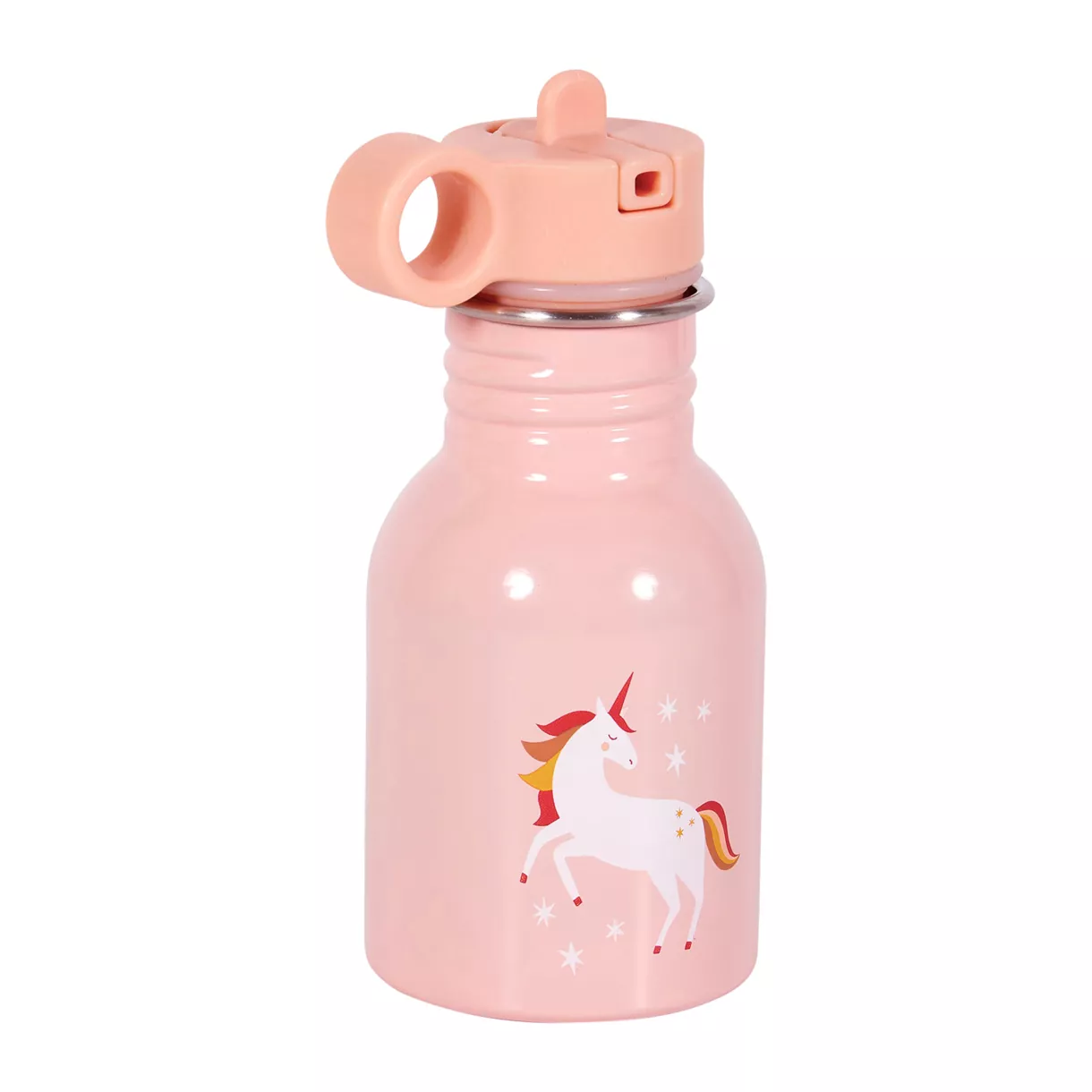 Trinkflasche Kind Metall (16 cm) Licorne Rosa