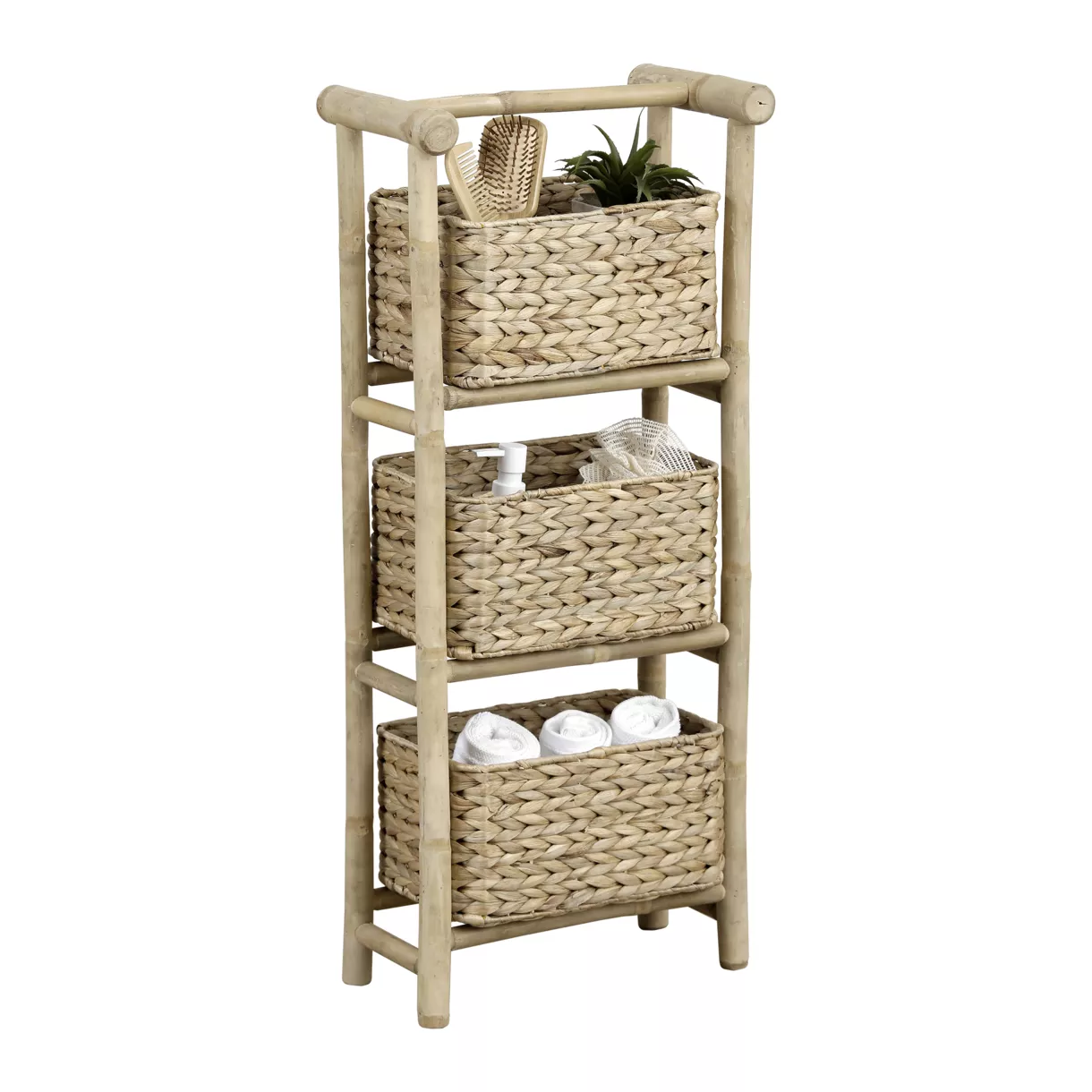 3-Mandenplank van bamboe en waterhyacint (H91 cm) Bali