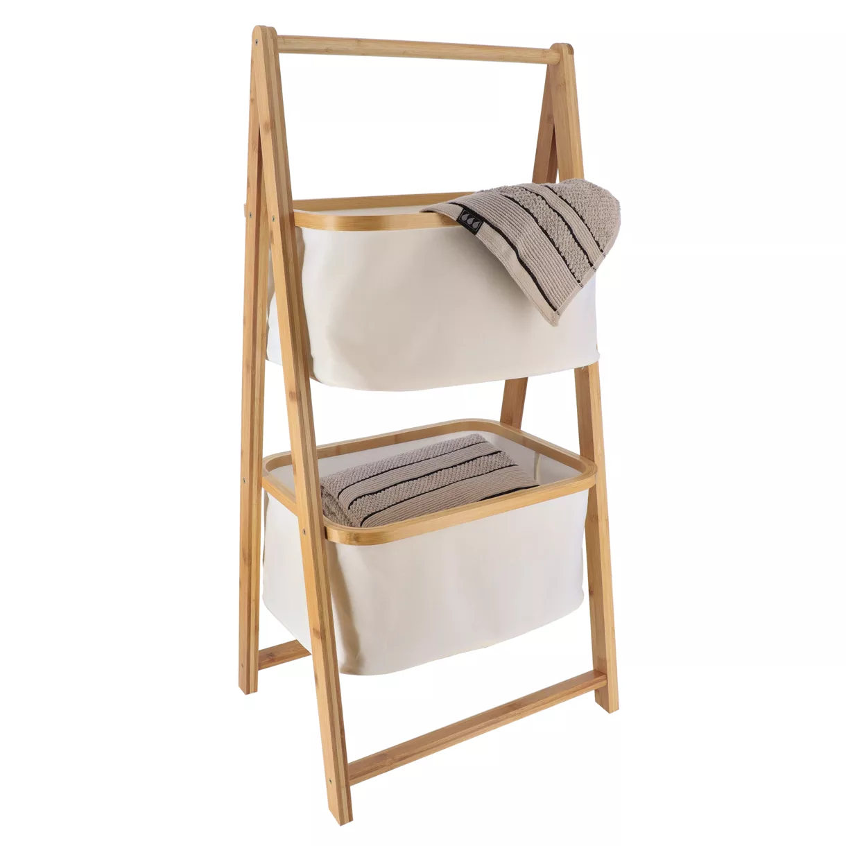 Estante baño 2 niveles cestas (H94 cm) Purebamboo Crudo