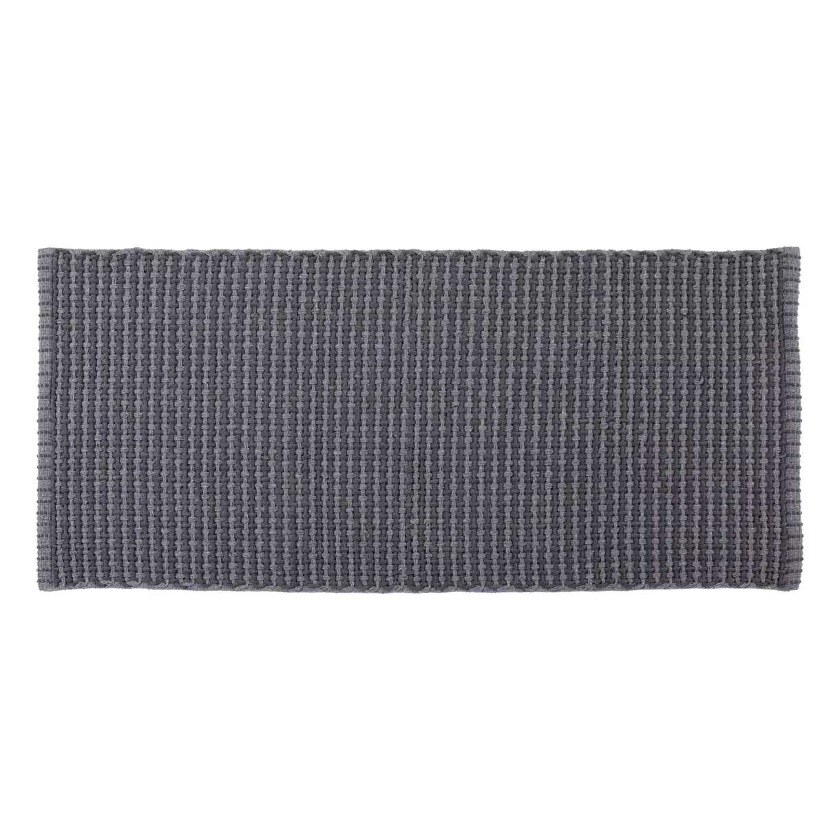 TAPIS POLYESTER/COTON TRESSE 50X120 CM - GRIS CLAIR