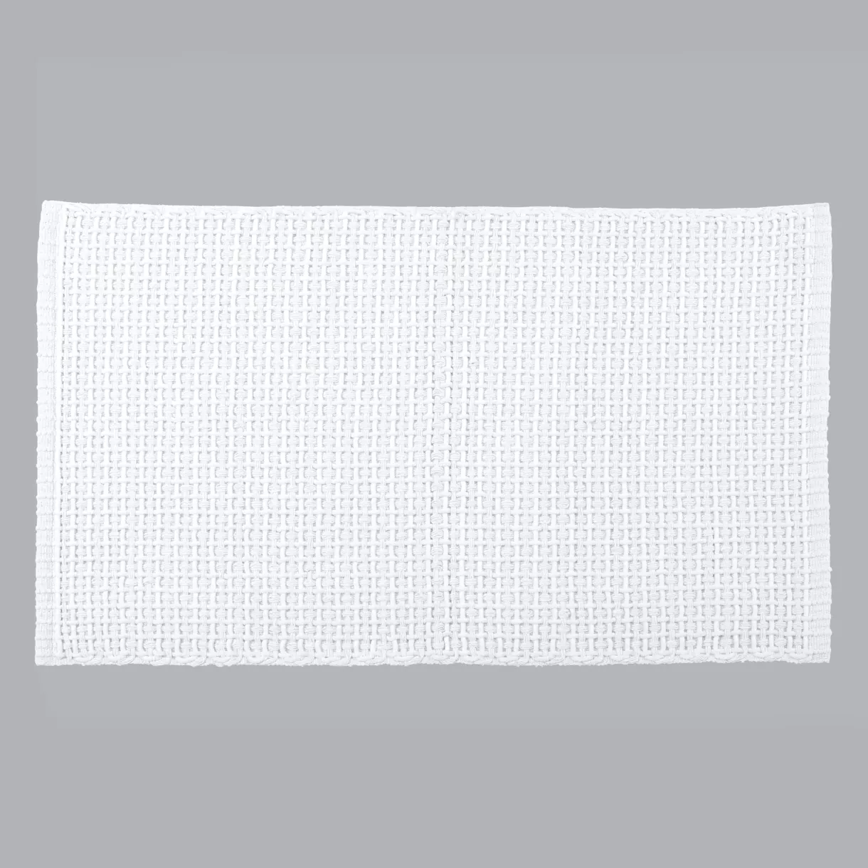 TAPIS MIMETISME POLYESTER/COTON TRESSE 50X90 CM - BLANC