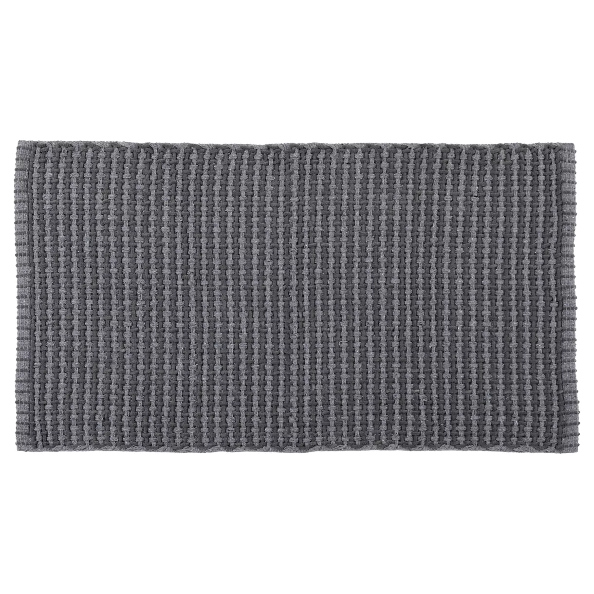 TAPIS MIMETISME POLYESTER/COTON TRESSE 50X90 CM - GRIS CLAIR