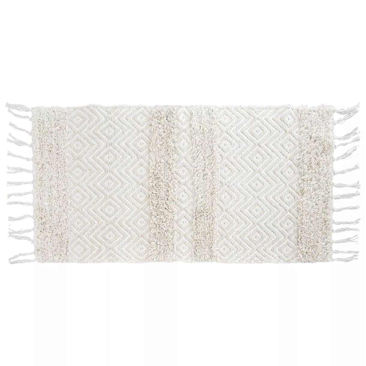 TAPIS ROSE COTON/AUTRES FIBRES 45X90 CM - BEIGE
