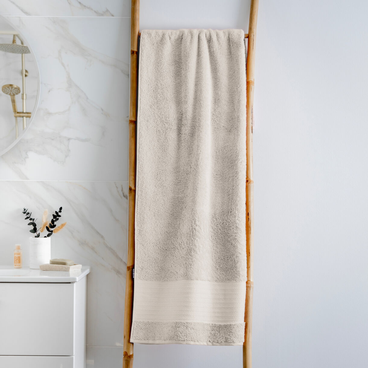 Toalla de baño en algodón bio (90 x 150 cm) Garance Beige pampa