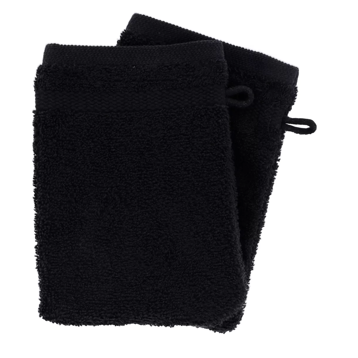 Juego de 2 guantes de baño en algodón (15 x 21 cm) Timeless Negro