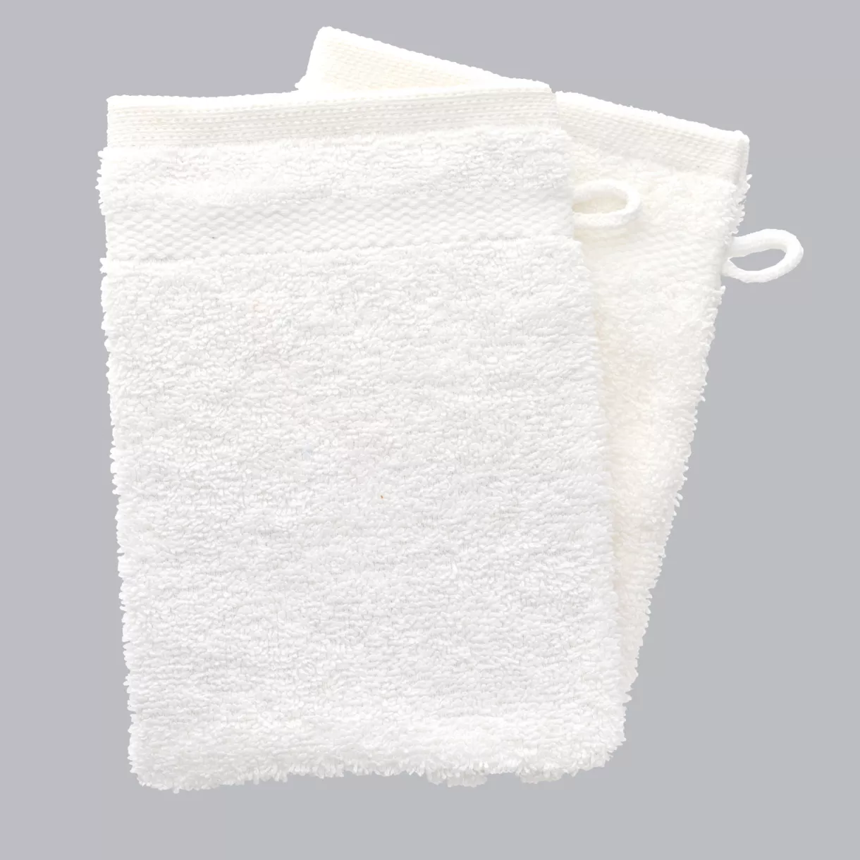 Juego de 2 guantes de baño en algodón (15 x 21 cm) Timeless Blanco