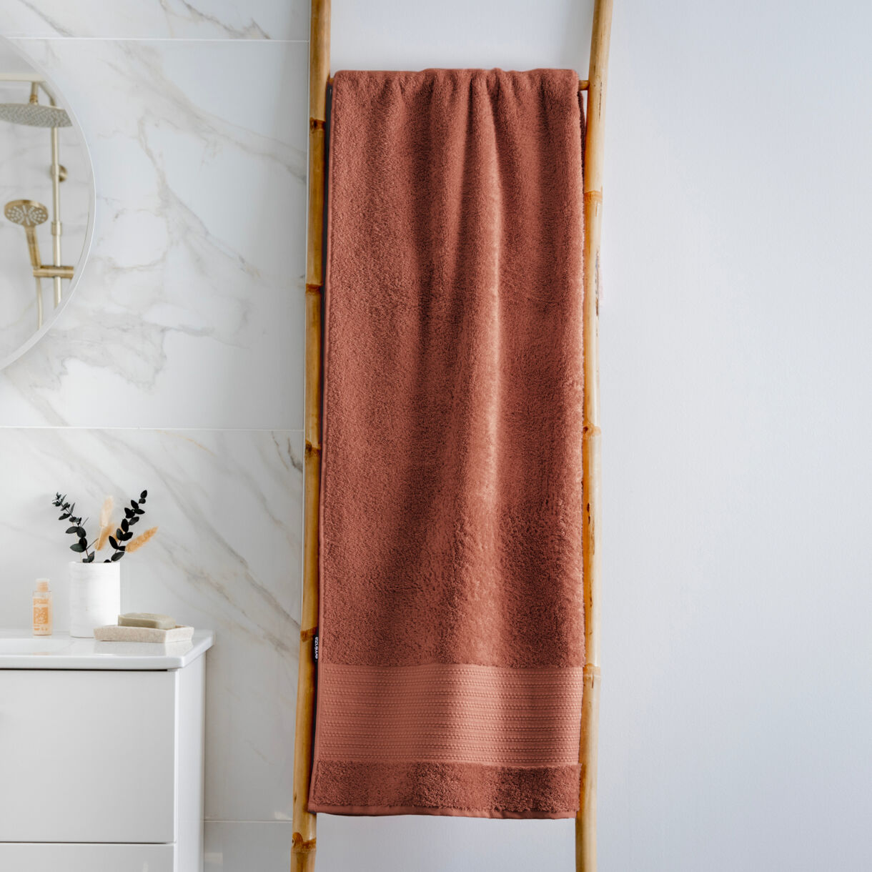 Serviette de bain coton bio (90 x 150 cm) Garance Terracotta 1