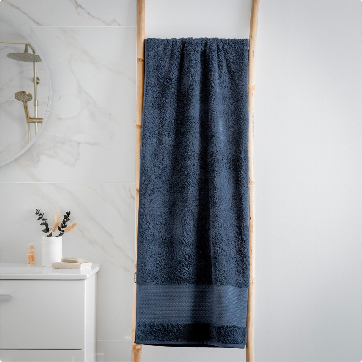 Asciugamano cotone bio (90 x 150 cm) Garance Blu notte 1