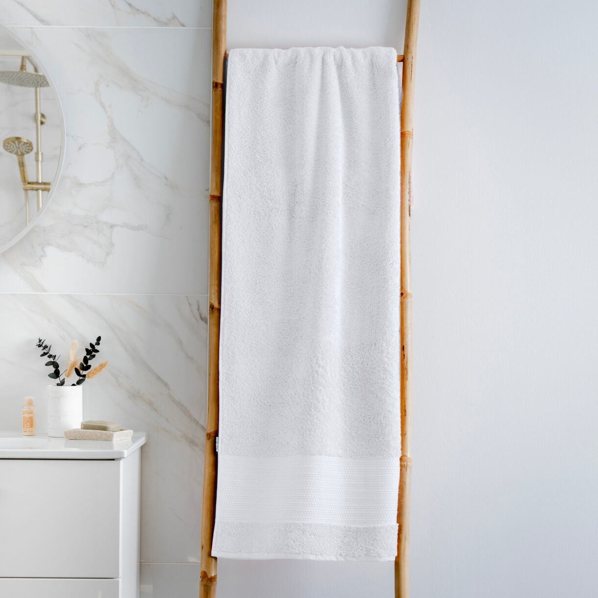 Asciugamano cotone bio (90 x 150 cm) Garance Bianco chantilly 1