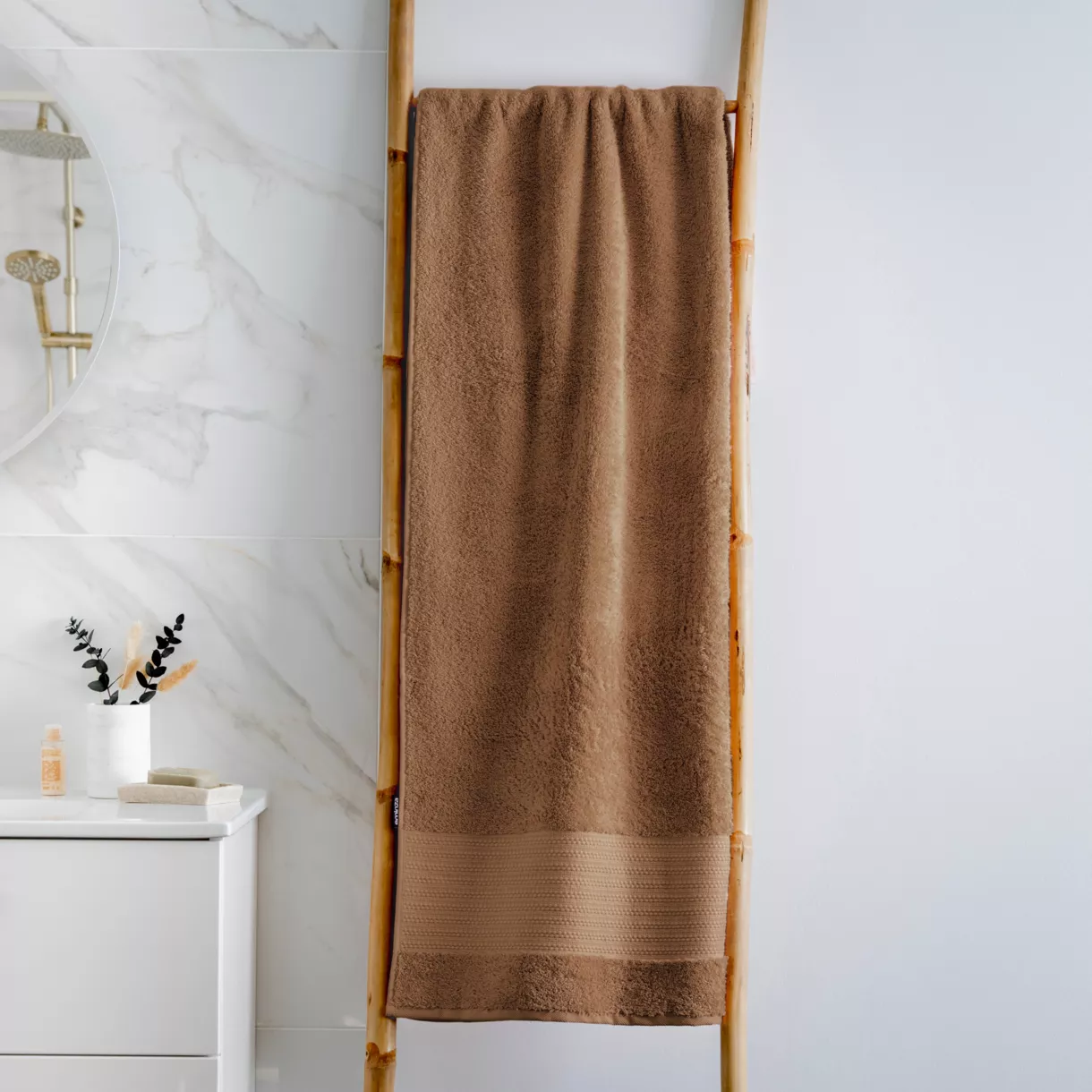 Serviette de bain coton bio (90 x 150 cm) Garance Camel 1