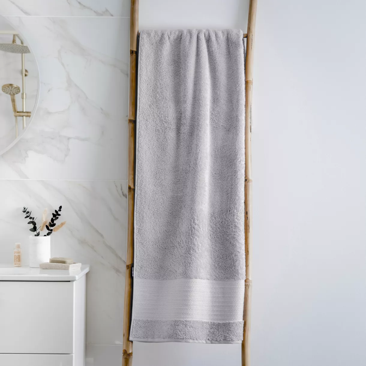 Serviette de bain coton bio (90 x 150 cm) Garance Gris nuage 1