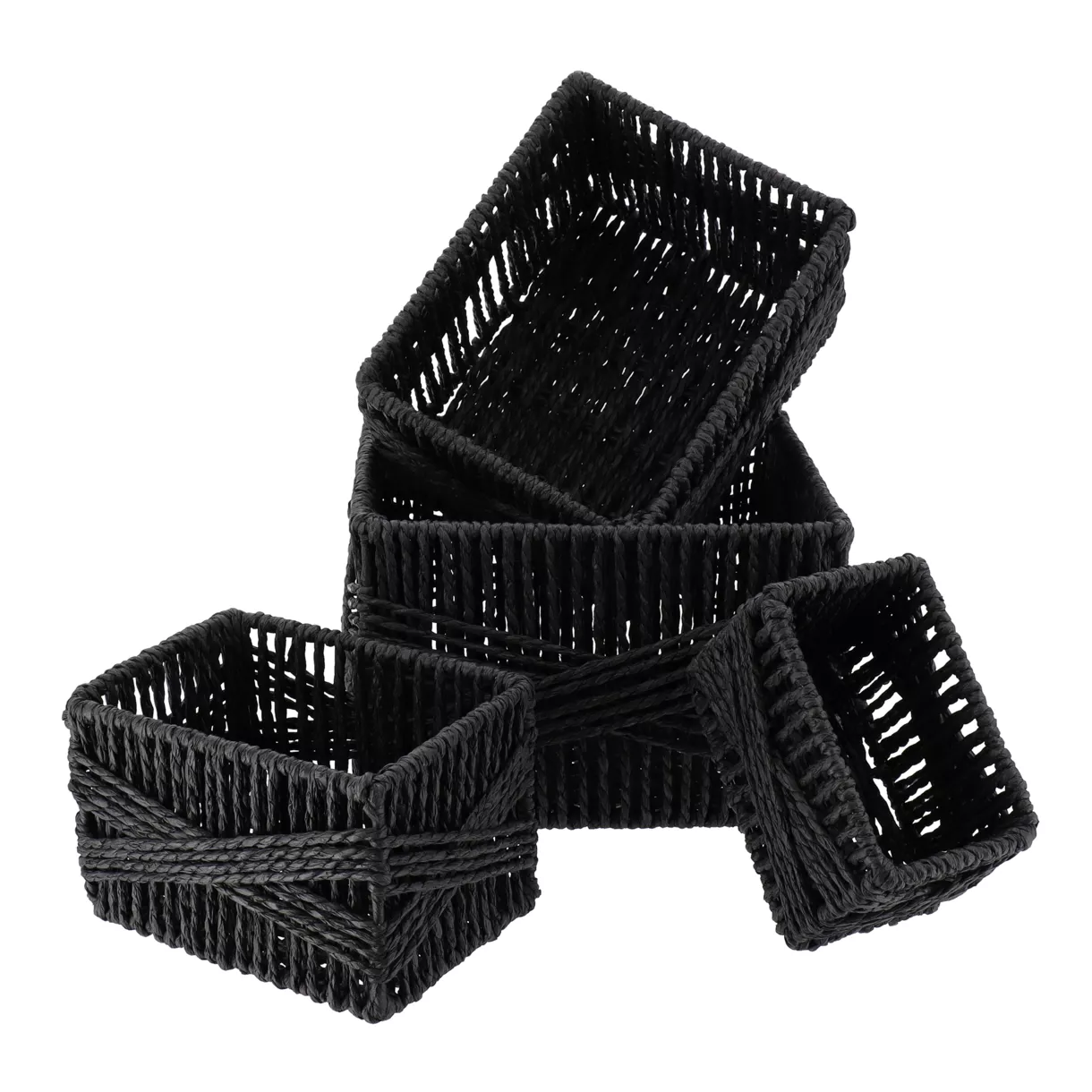 Juego de 4 cestas para ordenar Paper Negro