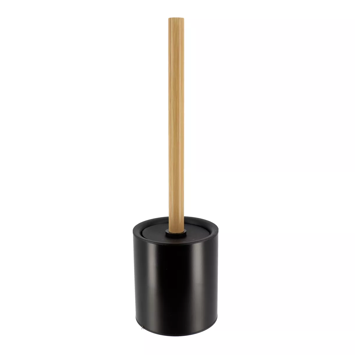 Scopino WC metallo Puro bambù Nero