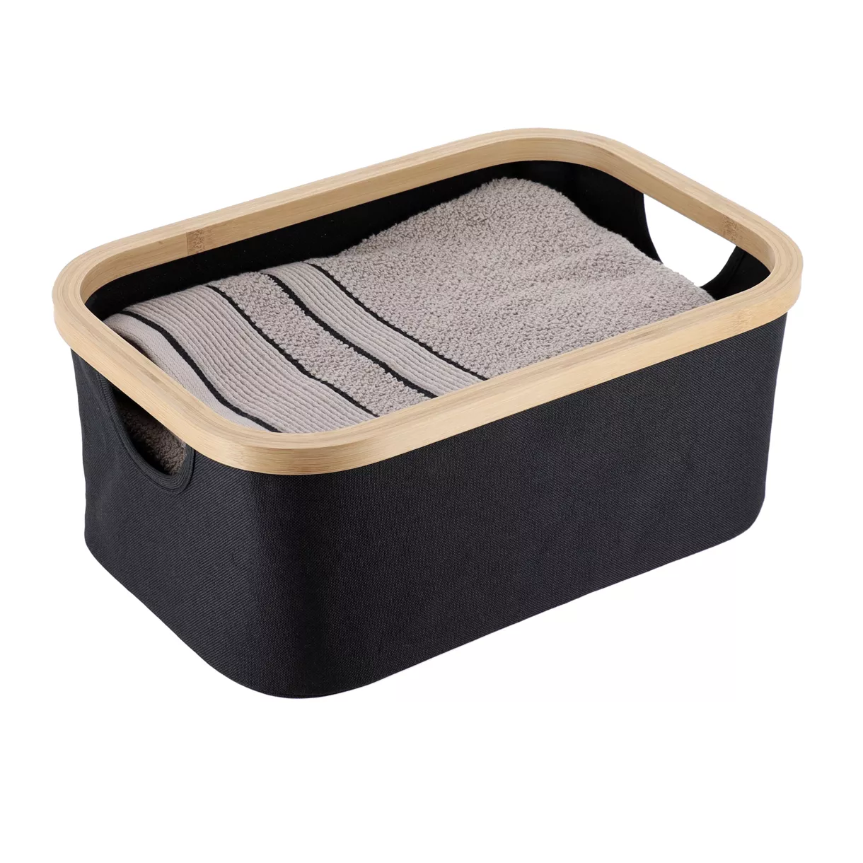 Opbergmand opklapbaar (L38 x H26 cm) Purebamboo Zwart