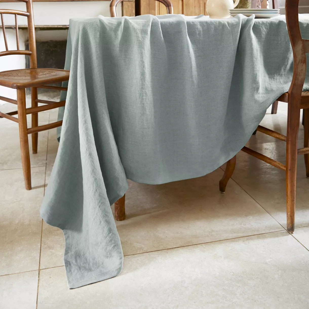 Tovaglia rettangolare lino lavato (L350 cm) Louise Verde eucalipto 1