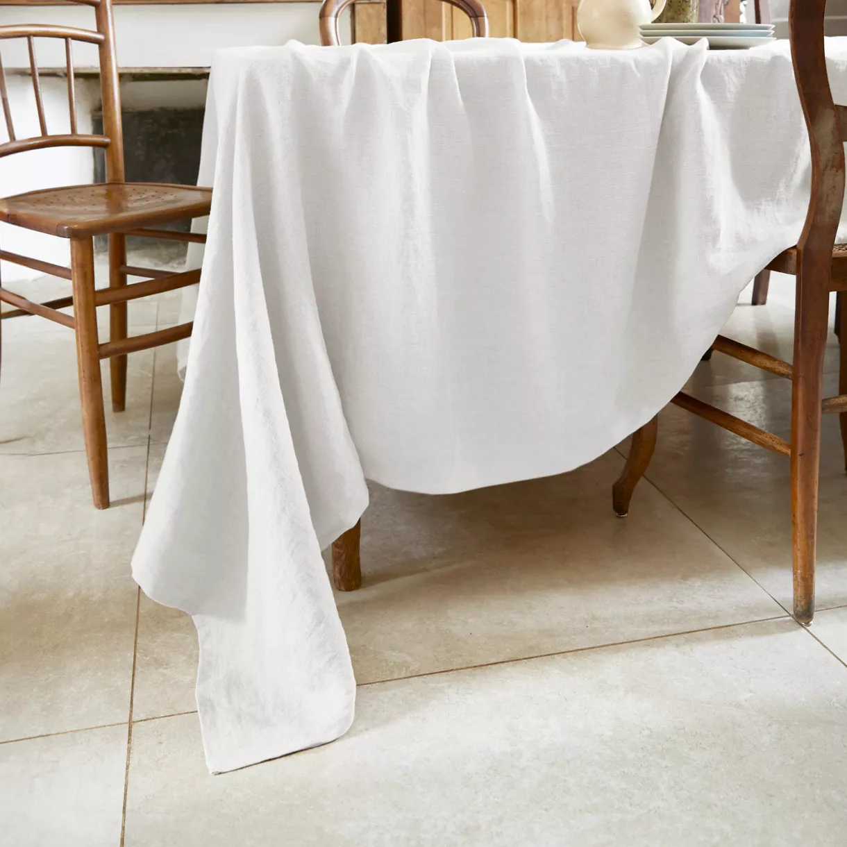 Tovaglia rettangolare lino lavato (L250 cm) Louise Bianco 1