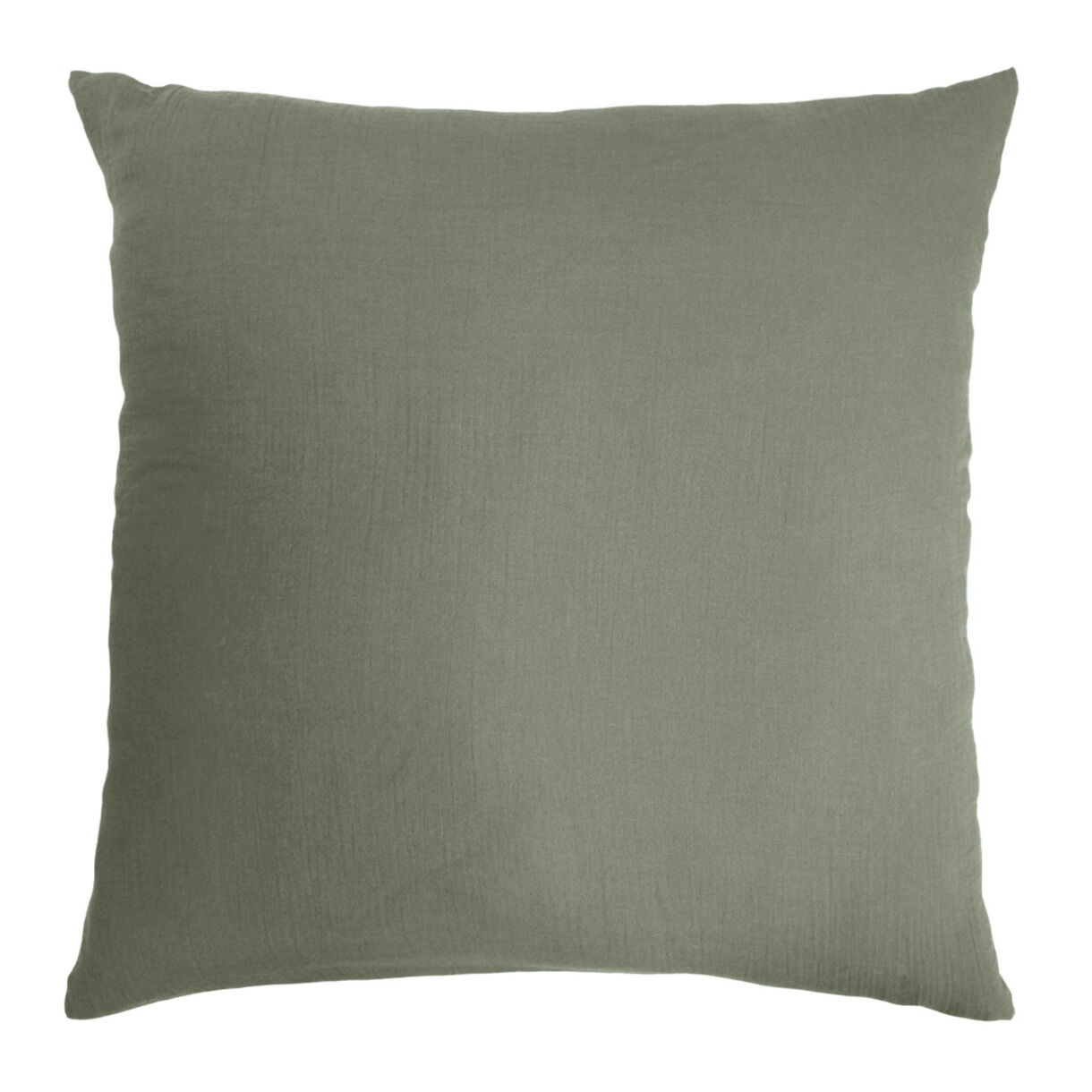Taie d'oreiller carrée gaze de coton (80 x 80 cm) Gaïa Vert romarin