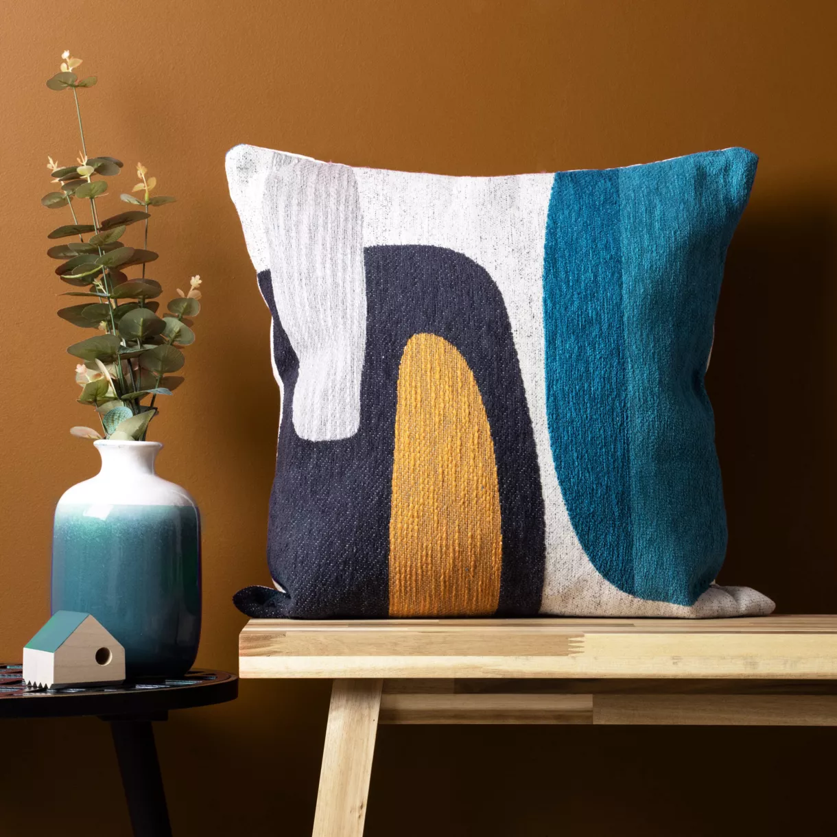 Coussin carré (50 cm) Orga Blanc 1