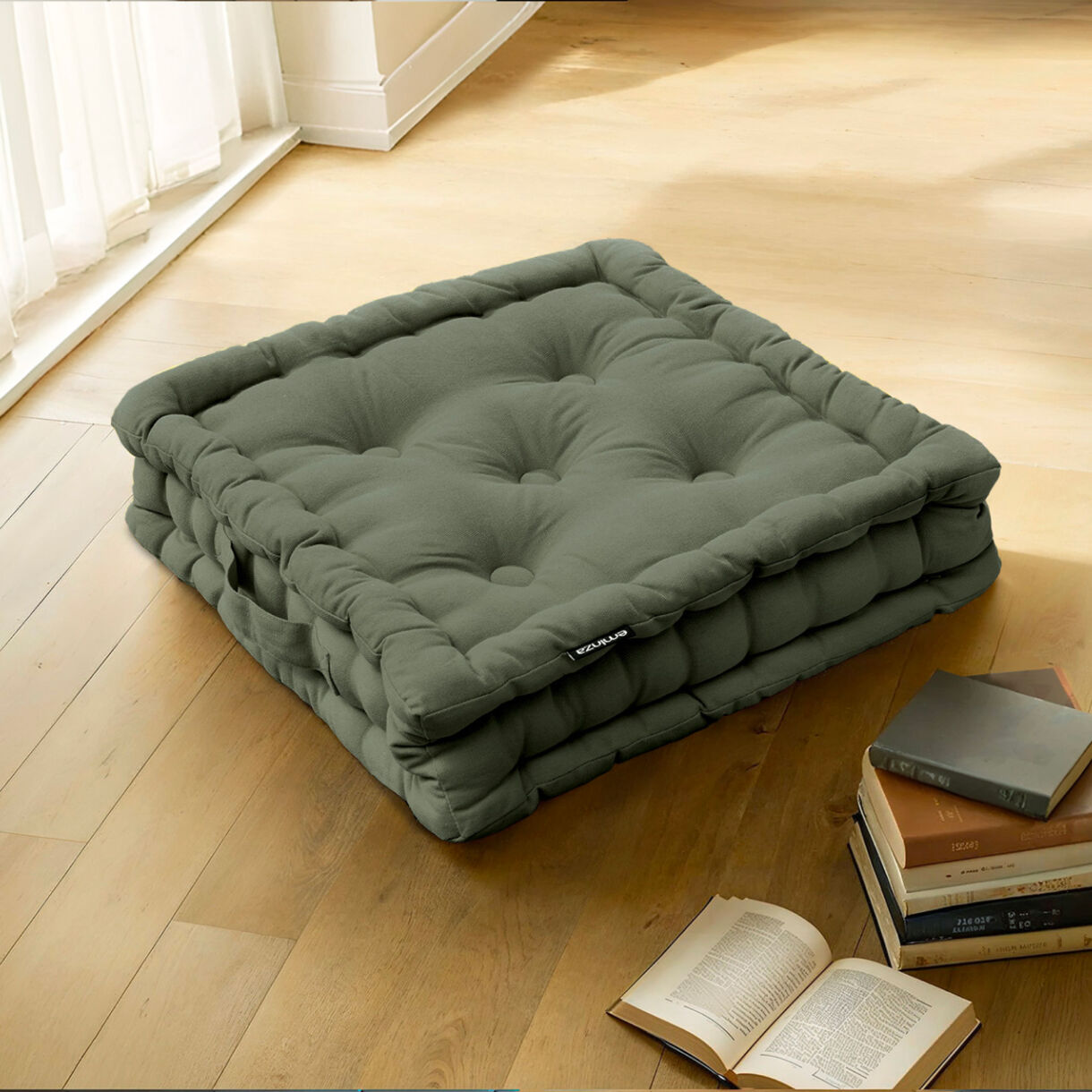 Cuscino da pavimento (40 x H10 cm) Pixel Verde cachi 1