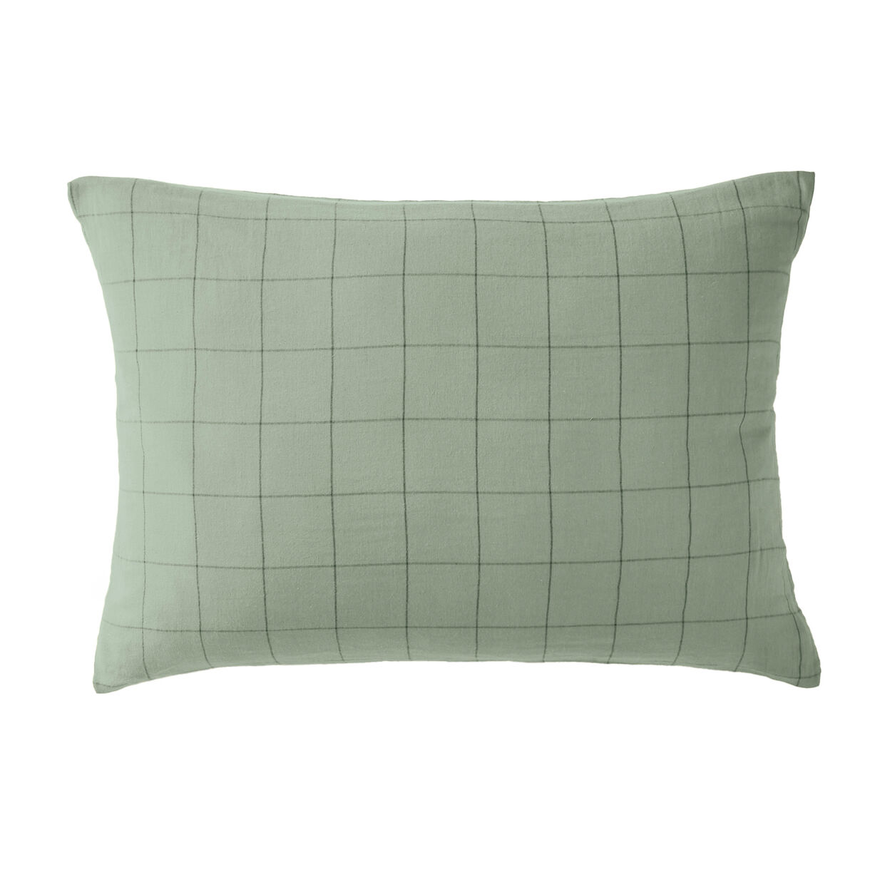Funda de almohada rectangular de gasa de algodón (50 x 70 cm) Gaïa Match Verde eucalipto