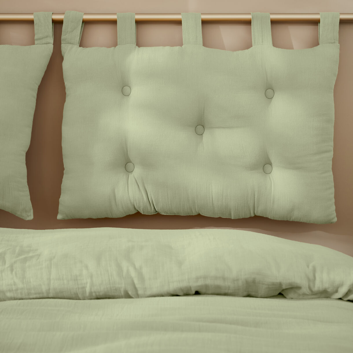 Tête de lit gaze de coton (80 cm) Gaïa Vert tilleul