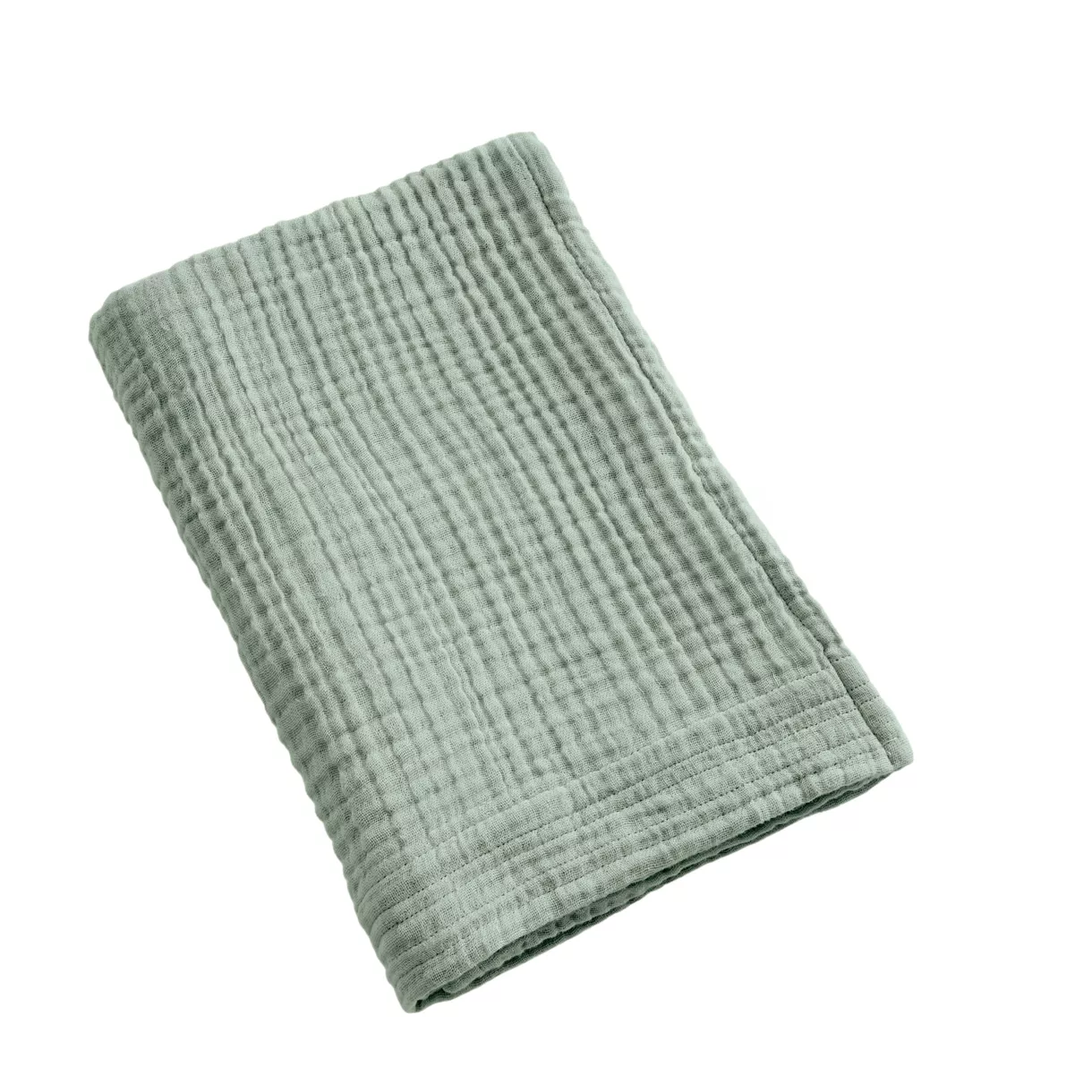 Serviette de bain gaze de coton (50 x 90 cm) Gaïa Vert eucalyptus