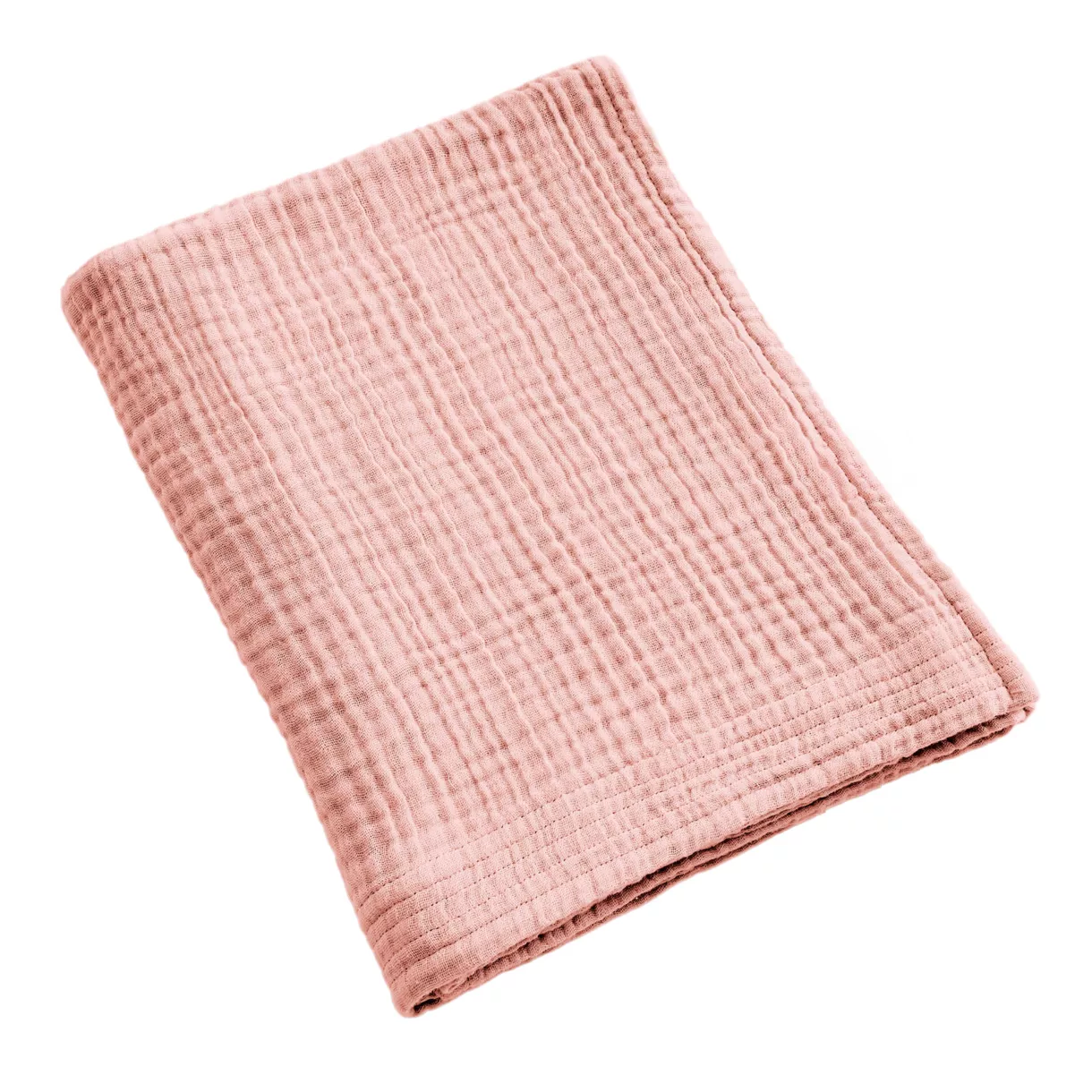 Toalla de baño en gasa de algodón (90 x 150 cm) Gaïa Rosa durazno