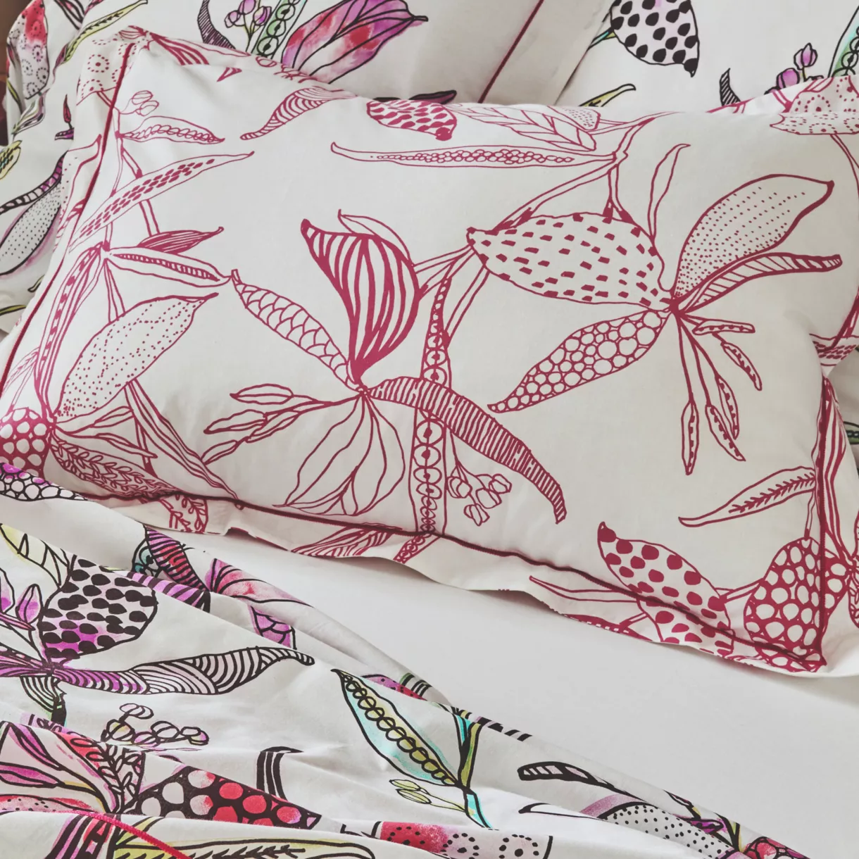 Funda de almohada rectangular en algodón (50 x 70 cm) Pénélope Rosa