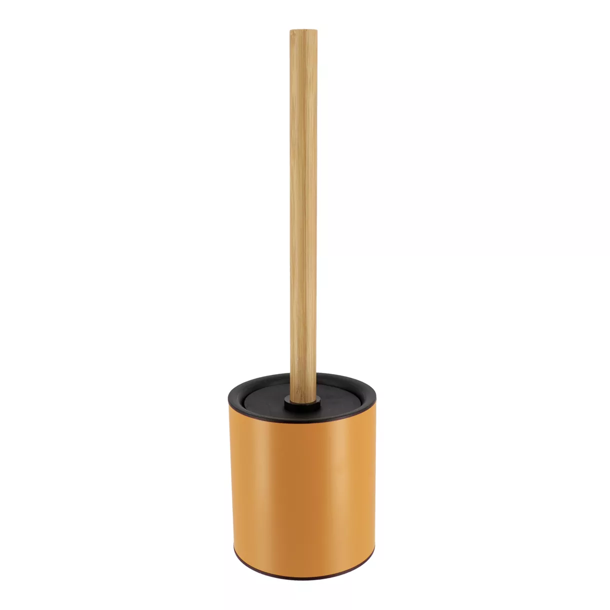 BROSSE WC METAL TIGE BAMBOU - MOUTARDE/BAMBOU