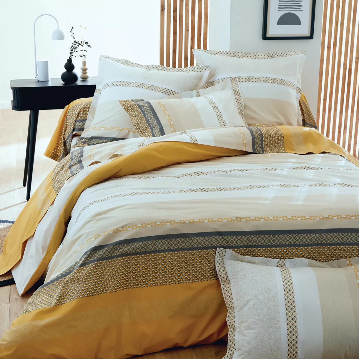 Housse de couette percale de coton (280 x 240 cm) Marlow Jaune