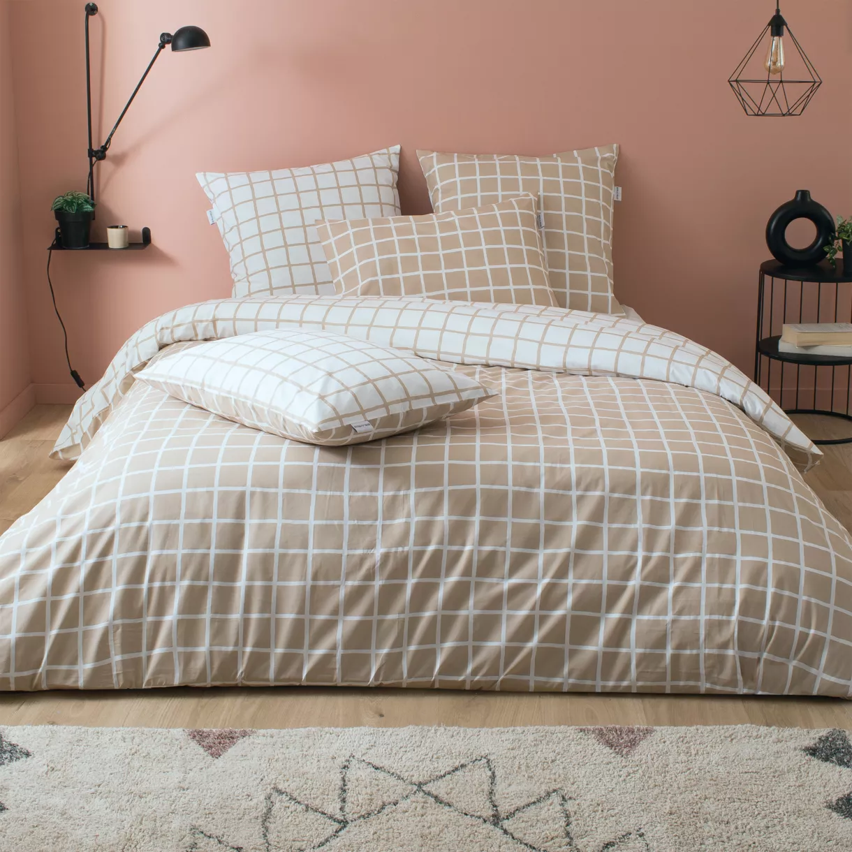 Dekbedovertrek percal katoen (300 x 240 cm) Max Beige