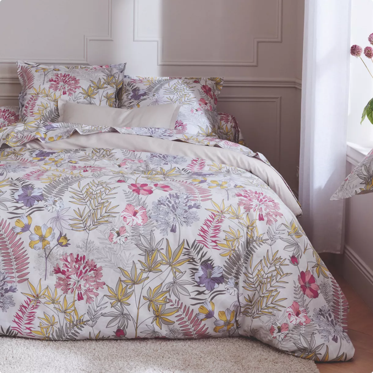 Funda nórdica en satin de algodón (260 x 240 cm) Anaïs Multicolor