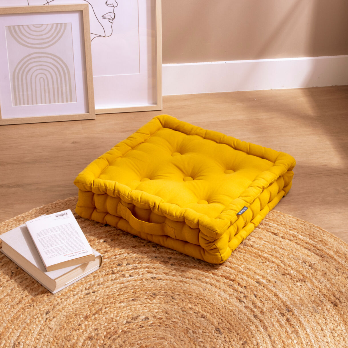 Cuscino da pavimento (40 x H10 cm) Pixel Giallo senape 1