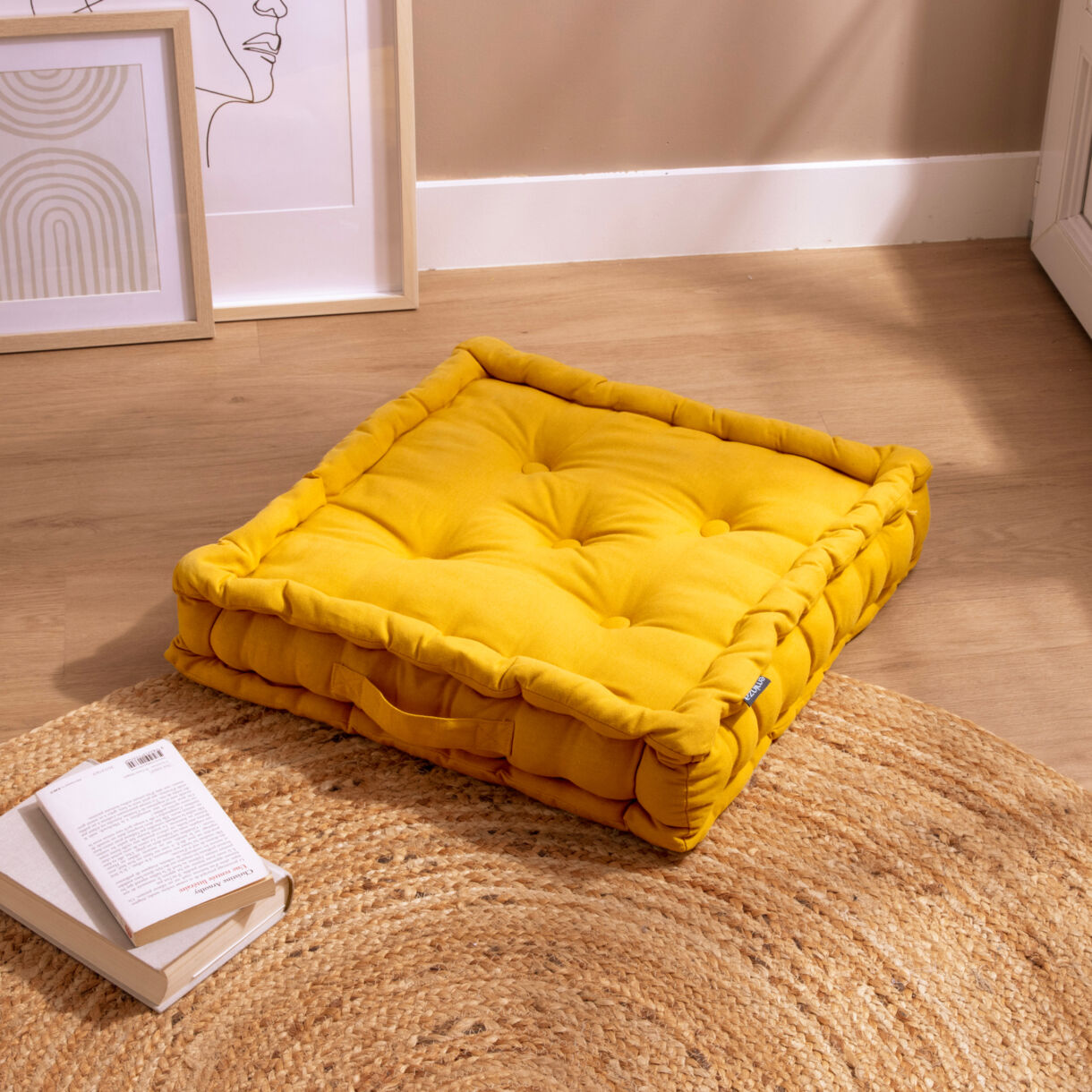 Cuscino da pavimento (50 x H10 cm) Pixel Giallo senape 1