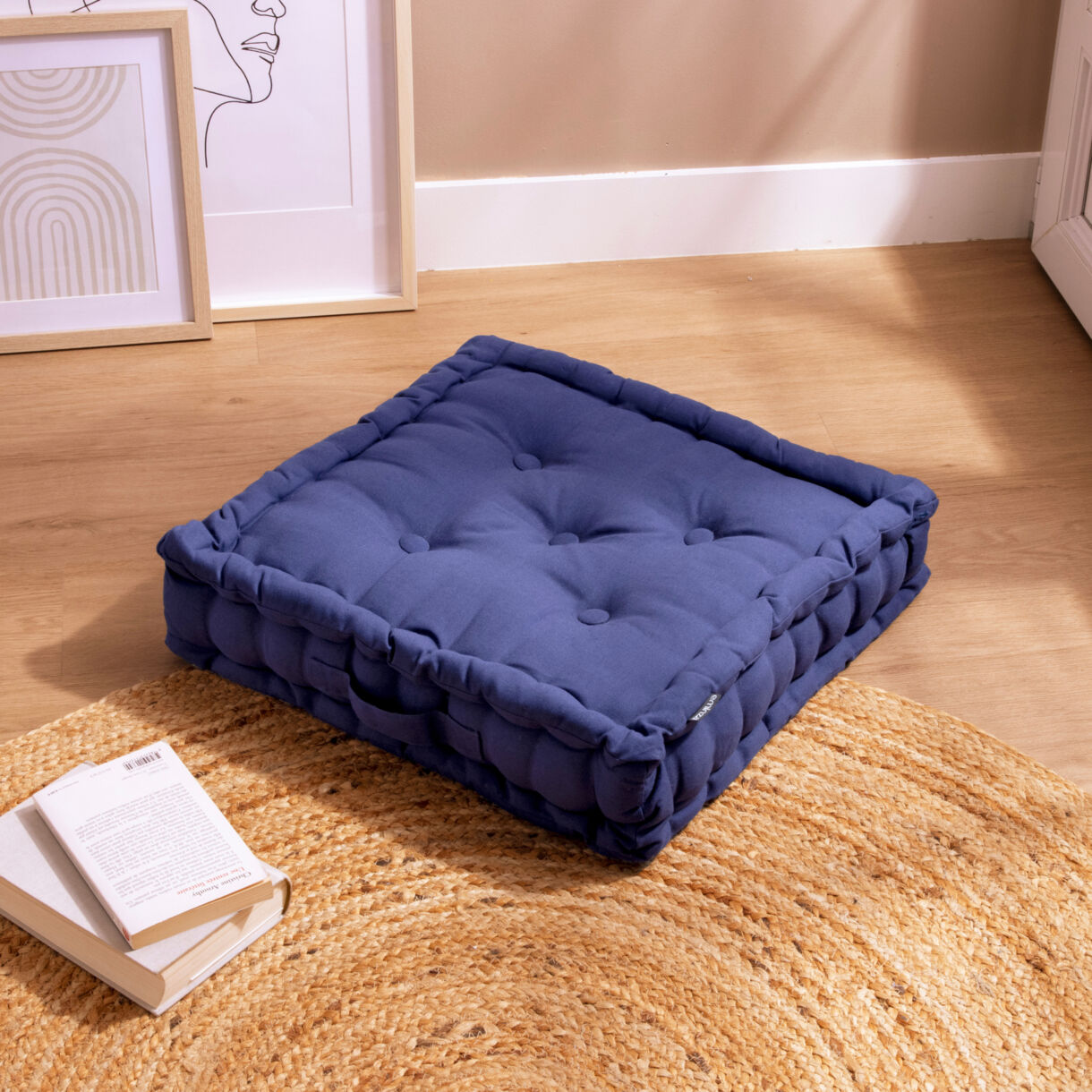Cuscino da pavimento (50 x H10 cm) Pixel Blu marine 1