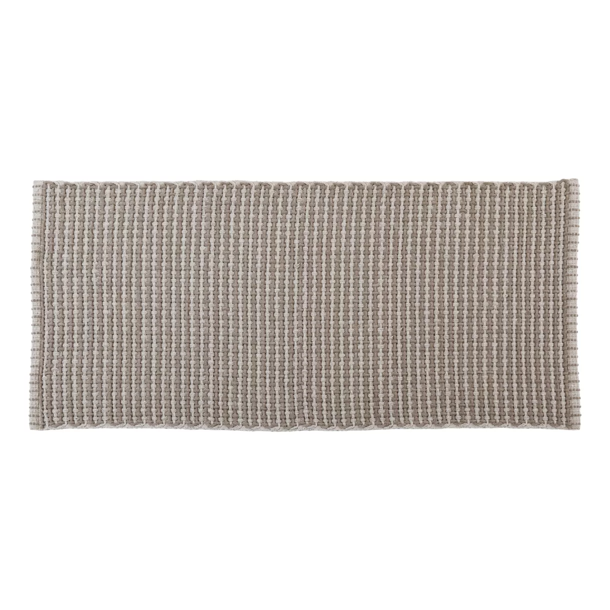 TAPIS POLYESTER/COTON TRESSE 50X120 CM - TAUPE