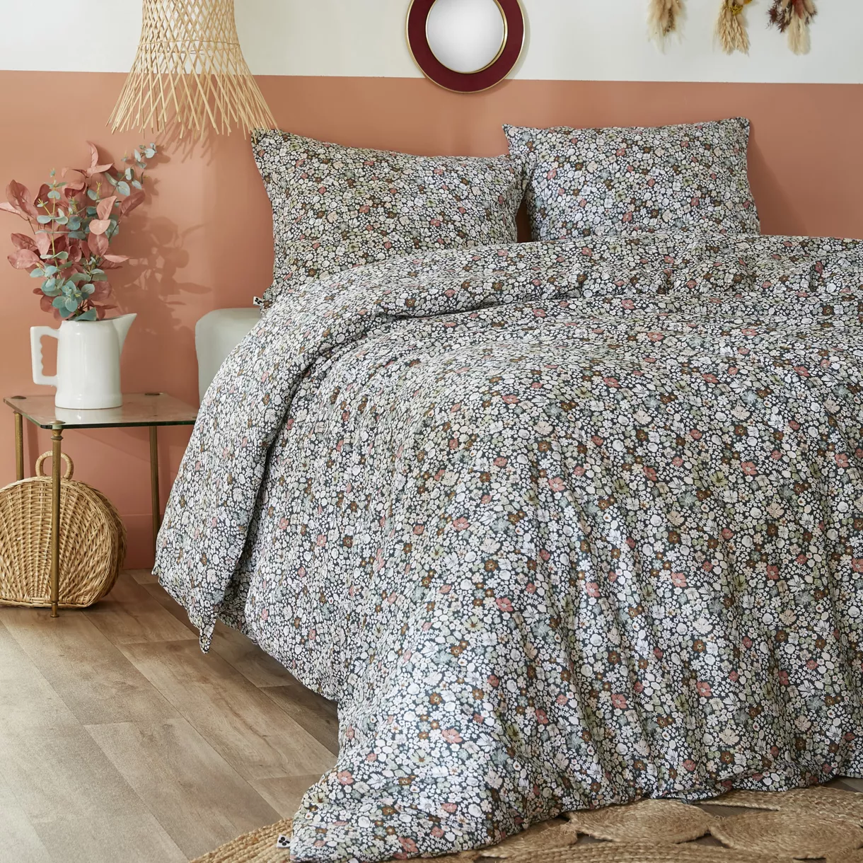 Housse de couette et une taie coton (140 x 200 cm) Malia Multicolore