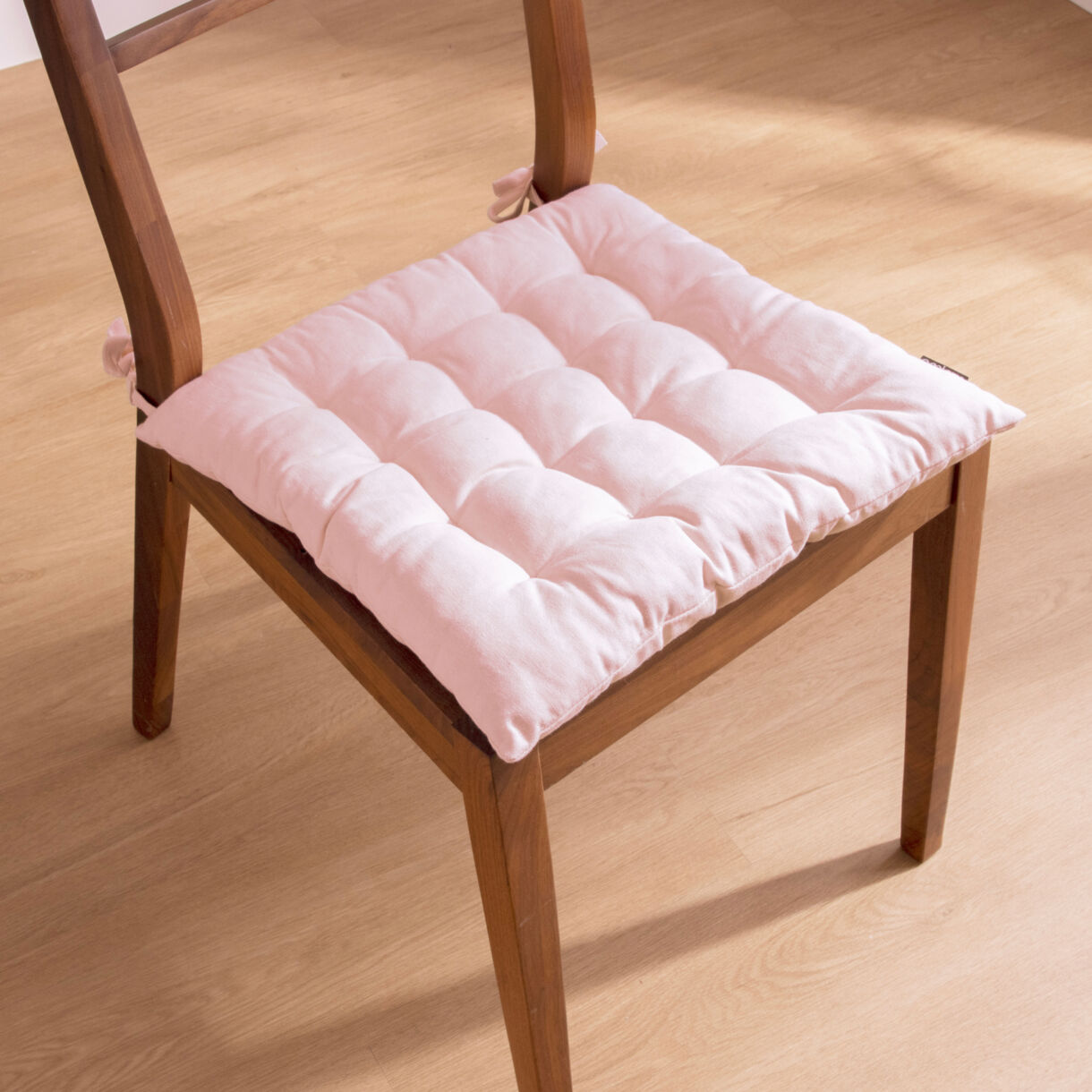 Coussin de chaise carré coton (40 x 40 cm) Pixel Rose poudré