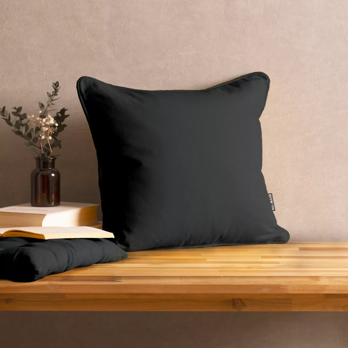 Coussin carré coton (40 x 40 cm) Pixel Noir