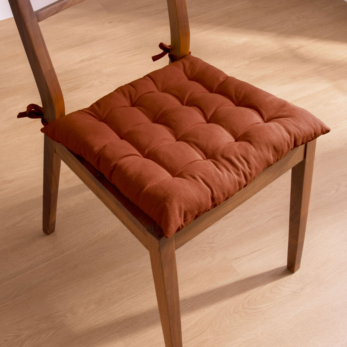 Coussin de chaise carré coton (40 x 40 cm) Pixel Terracotta