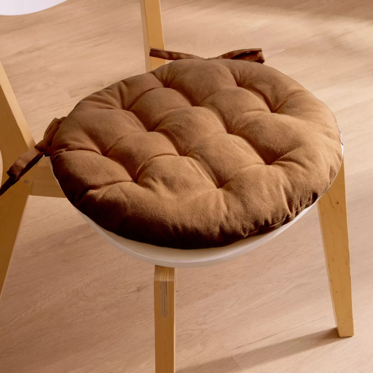 Almohadón redondo en algodón para silla (40 cm) Pixel Camel