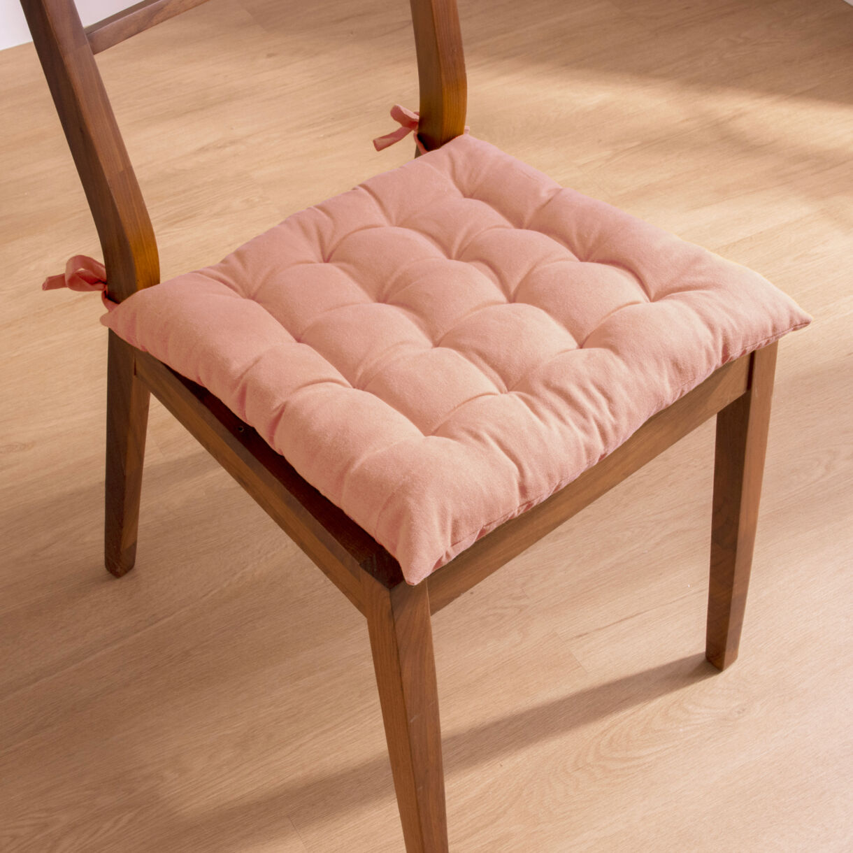 Coussin de chaise carré coton (40 x 40 cm) Pixel Rose pêche