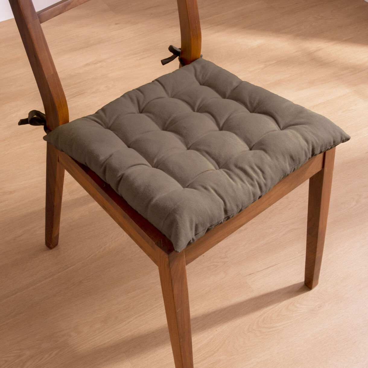 Coussin de chaise carré coton (40 x 40 cm) Pixel Taupe