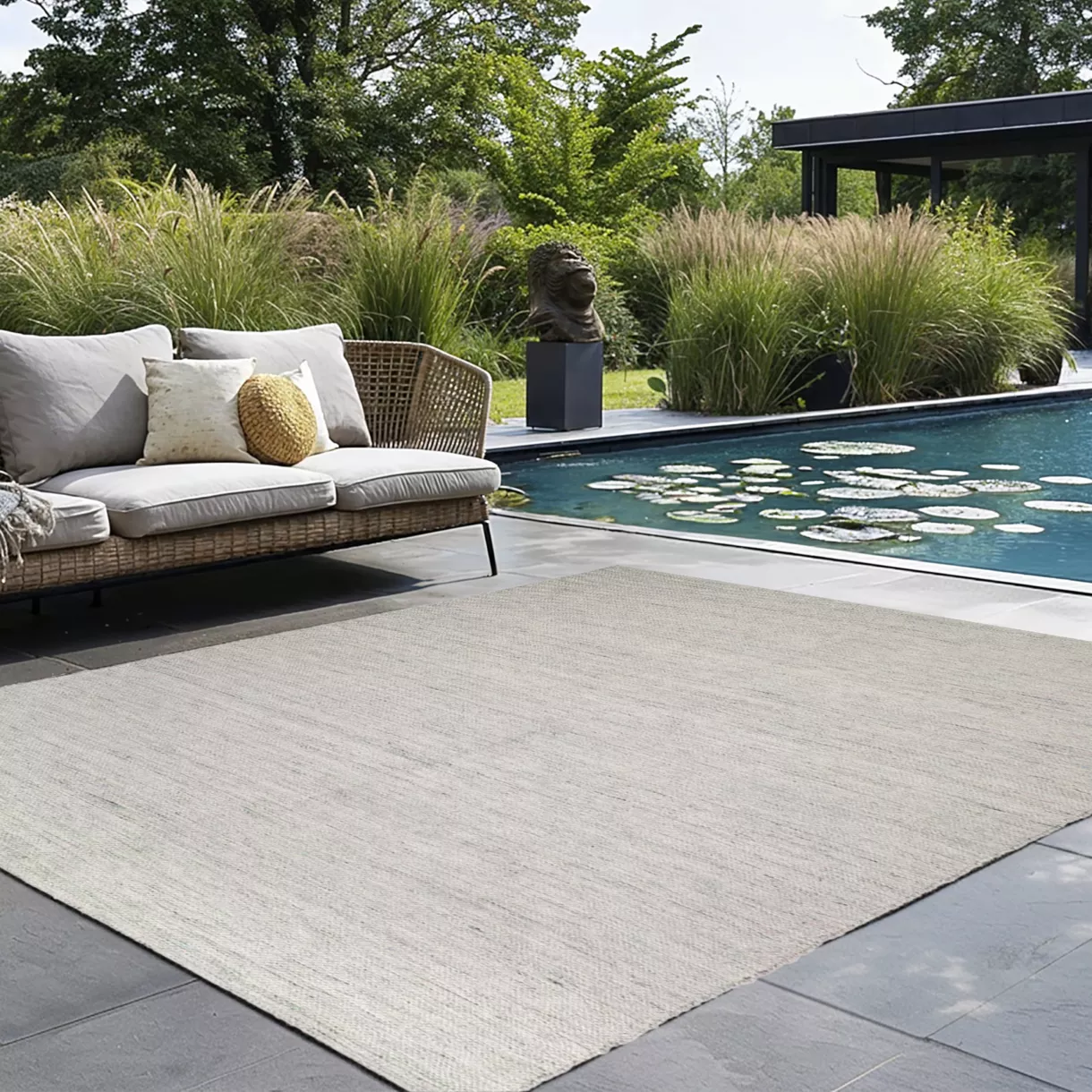 Alfombra de exterior (160 x 230 cm) Leo Beige moteado