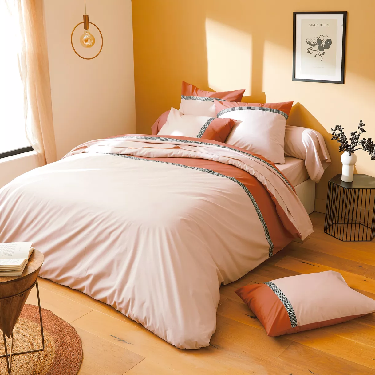 MACASSAR COGNAC HOUSSE DE COUETTE 240X220