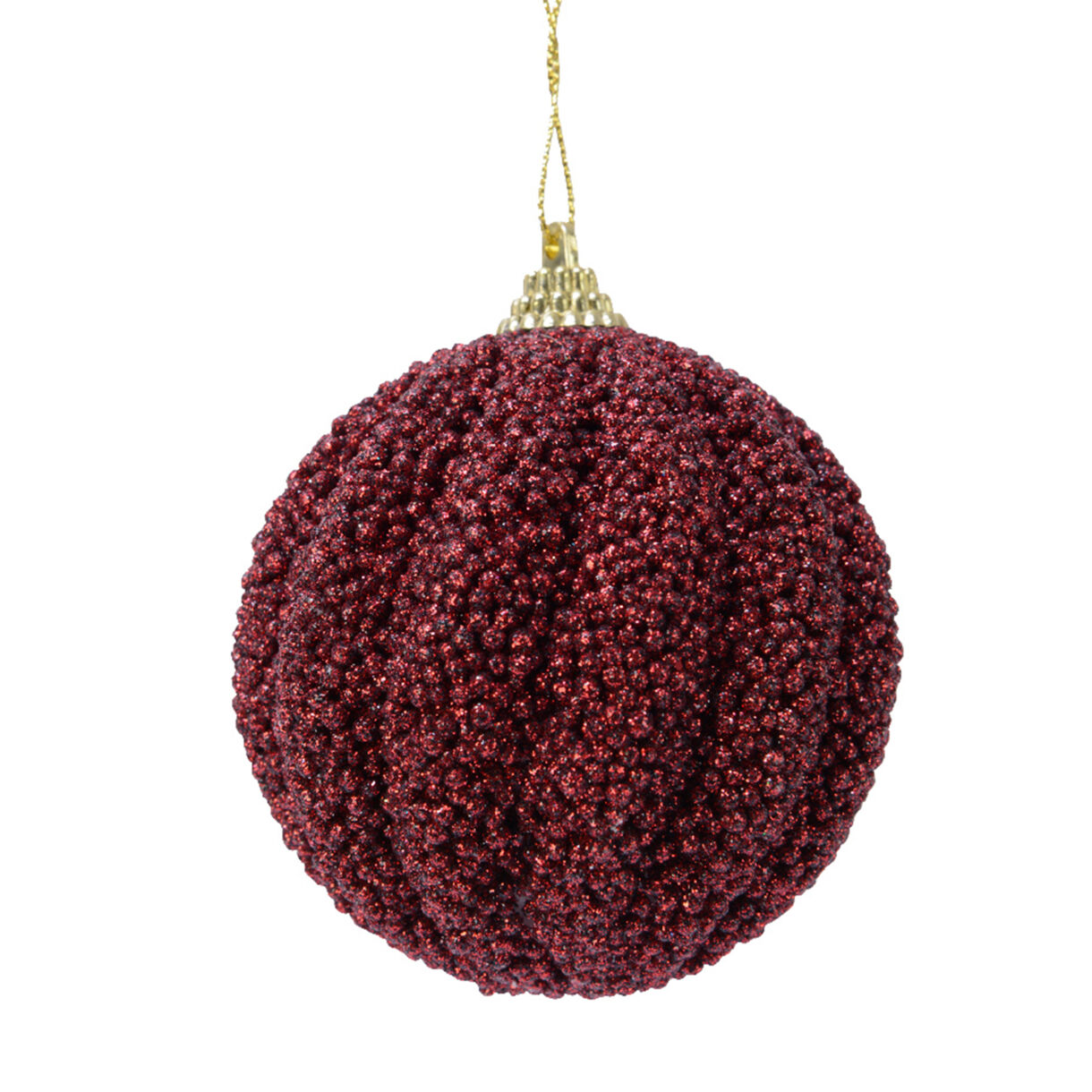 Lote de 12 bolas de Navidad (D80 mm) Etincelle Burdeos