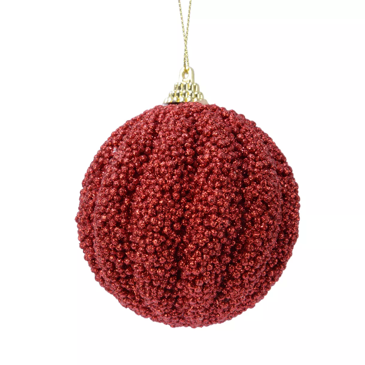 Set van 12 kerstballen (D80 mm) Etincelle Rood