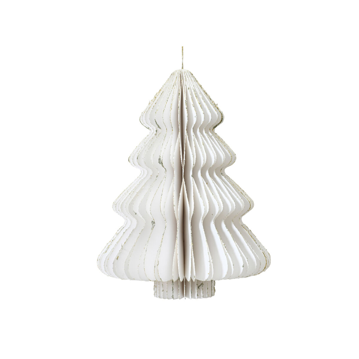 Papieren kerstboom om op te hangen (H15 cm) Magnetische sluiting Wit