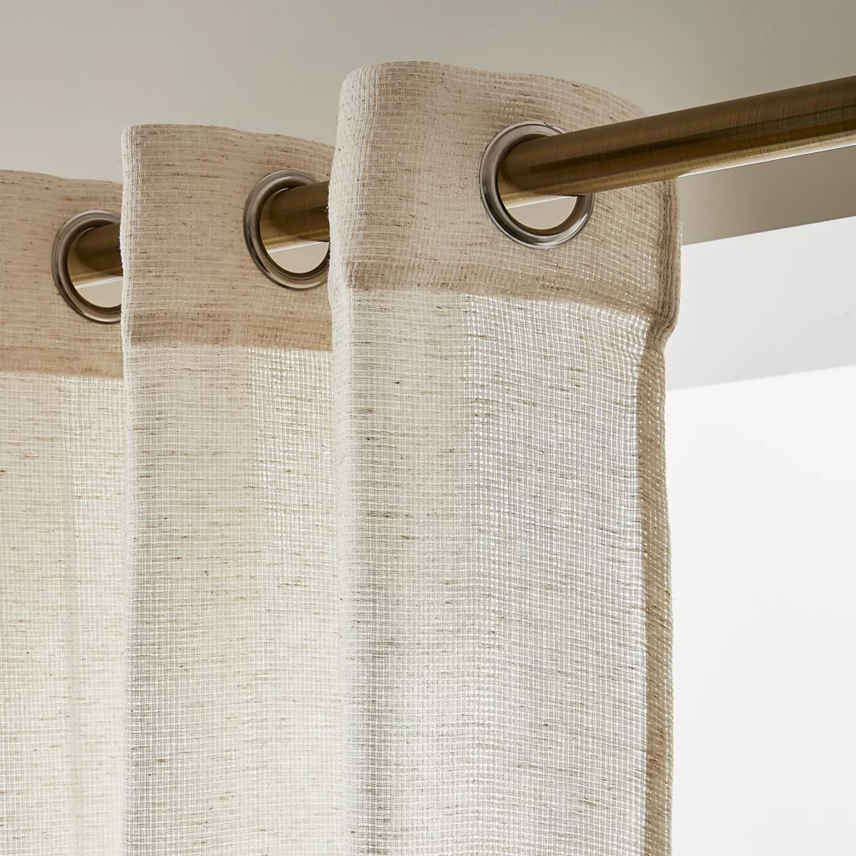 Voilage œillets effet lin (140 x 280 cm) Luca Beige