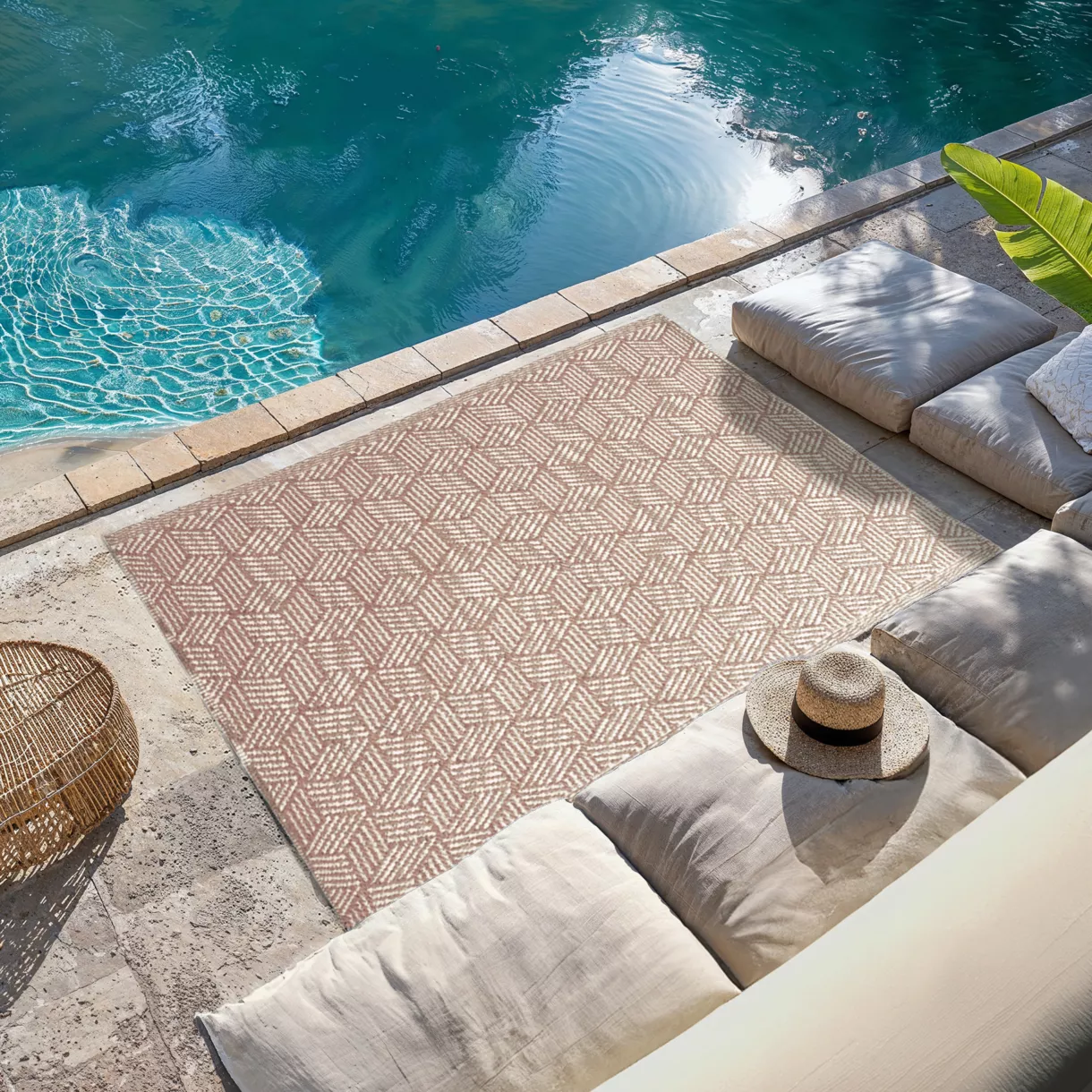 Outdoor vloerkleed rechthoekig (180 x 120 cm) Malaga - Camel